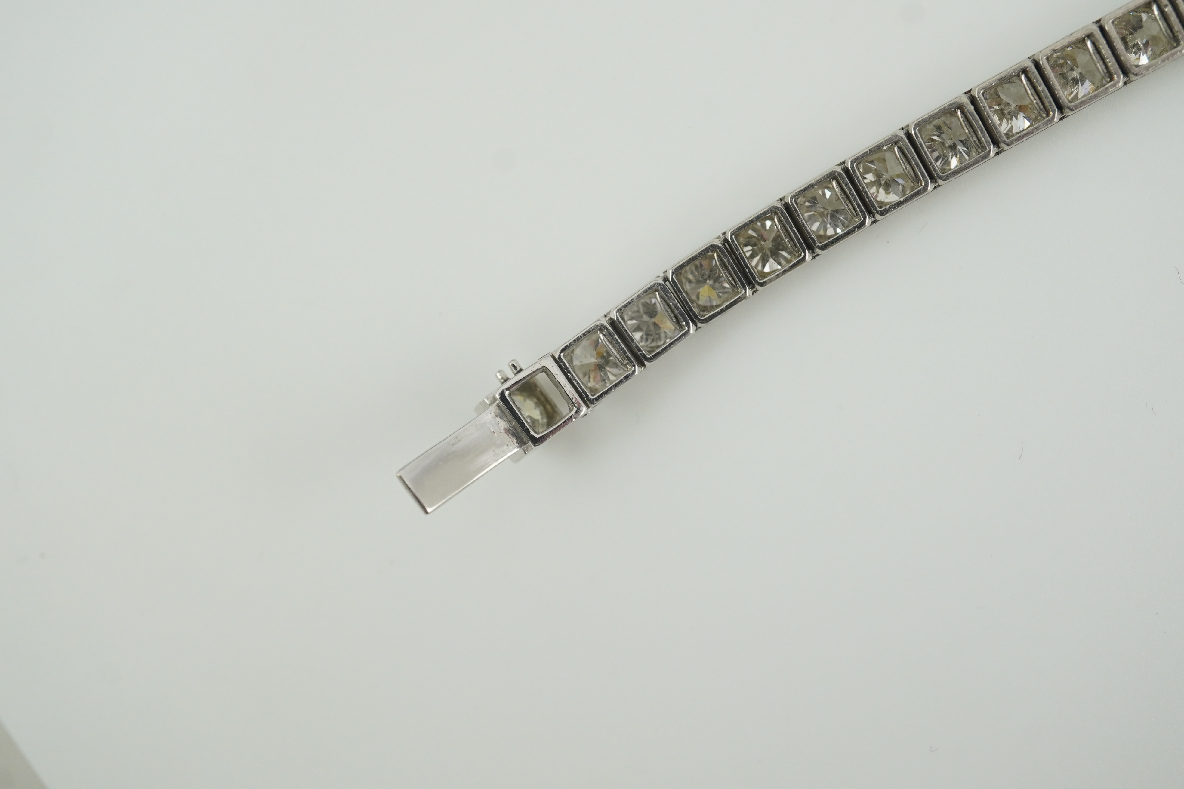 A mid to late 20th century and diamond line bracelet